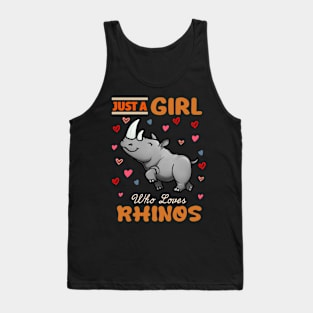 Just A Girl Who Loves Rhinos Tee for Fans of Horned Majesty Tank Top